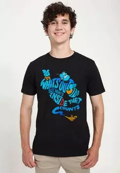 Футболка с принтом ALADDIN QUOTE GENIE BOTTLE UNISEX Henry Tiger, черный