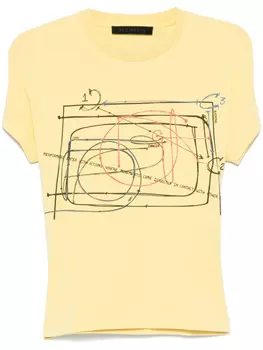 Футболка с принтом ALAINPAUL и эластичными бретелями, желтый
