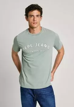 Футболка с принтом ALDRIDGE Pepe Jeans, светло-зеленый