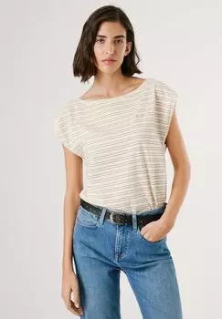 Футболка с принтом ALEX Pepe Jeans, кремовый