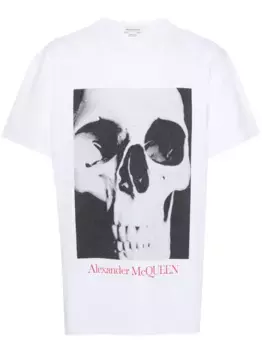 Футболка с принтом Alexander McQueen, белый