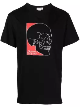 Футболка с принтом Alexander McQueen, черный