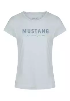 Футболка с принтом ALEXIA C LOGO Mustang, цвет hellblau