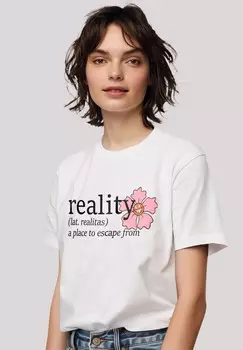Футболка с принтом ALICE IM WUNDERLAND REALITY DEFINITION F4NT4STIC, белый