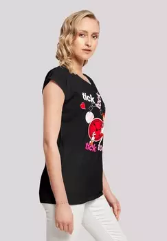 Футболка с принтом ALICE IM WUNDERLAND TICK TOCK F4NT4STIC, черный