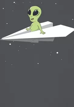 Футболка с принтом ALIEN ON A PAPER PLANE watapparel, антрацит