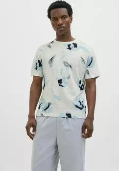 Футболка с принтом ALL OVER PRINT RUNDHALS Jack & Jones PREMIUM, кремовый