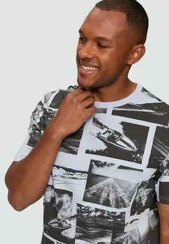 Футболка с принтом ALL-OVER QS, светло-голубой