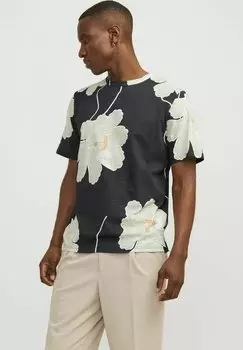 Футболка с принтом ALL OVER RUNDHALS Jack & Jones, цвет night sky