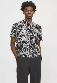 Футболка с принтом ALL OVER RUNDHALS Jack & Jones, цвет black