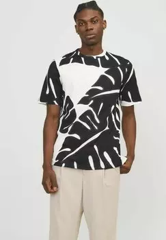 Футболка с принтом ALL OVER RUNDHALS Jack & Jones, цвет snow white