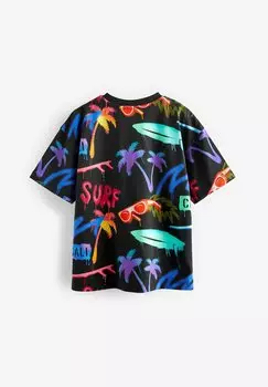 Футболка с принтом All Over Short Sleeve Standard Next, черный