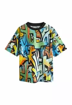 Футболка с принтом ALL OVER SHORT SLEEVE STANDARD Next, синий