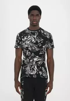 Футболка с принтом ALL OVER Versace Jeans Couture, черный