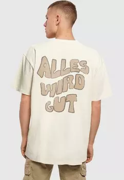 Футболка с принтом ALLES WIRD GUT HEAVY Merchcode, песочный