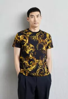Футболка с принтом Allover Versace Jeans Couture, цвет black/gold-coloured