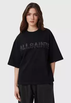 Футболка с принтом AllSaints, черный