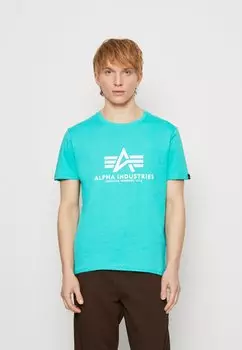 Футболка с принтом Alpha Industries, атомно-зеленый