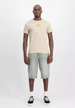 Футболка с принтом Alpha Industries, бежевый