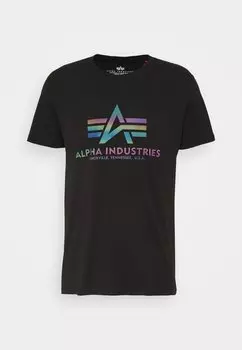 Футболка с принтом Alpha Industries, черная