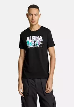 Футболка с принтом Alpha Industries, черный