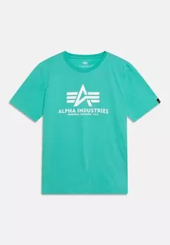 Футболка с принтом Alpha Industries, цвет atomic geen