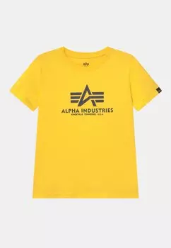 Футболка с принтом Alpha Industries, цвет empire yellow