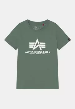 Футболка с принтом Alpha Industries, цвет ivy green