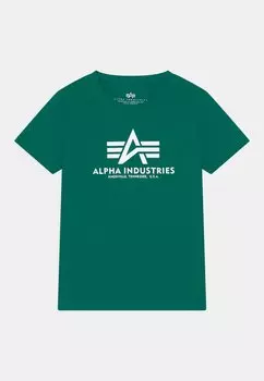 Футболка с принтом Alpha Industries, цвет jungle green
