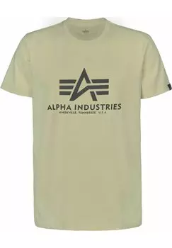 Футболка с принтом Alpha Industries, оливковый