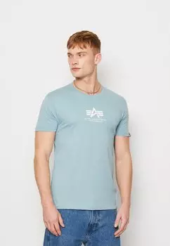 Футболка с принтом Alpha Industries, серо-голубой