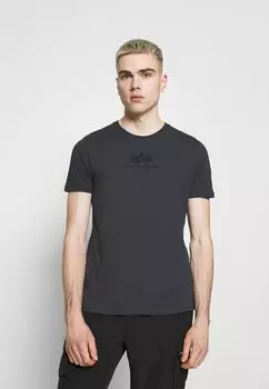 Футболка с принтом Alpha Industries, темно-серый