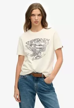 Футболка с принтом AMERICAN EAGLE Superdry, светло-желтый