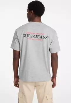 Футболка с принтом AMERICAN Guess Jeans, серый