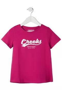 футболка с принтом American Inspiration Fashion Cool Easy Creeks Short Sl Creeks, цвет fuschia pink