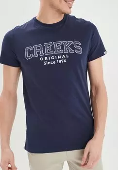 Футболка с принтом American Inspiration Fashion Cool Easy Creeks, цвет navy blue