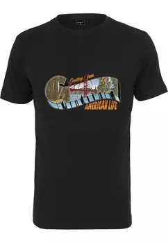 Футболка с принтом AMERICAN LIFE GREETINGS Mister Tee, черный