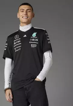 Футболка с принтом AMG PETRONAS FORMULA ONE TEAM DRIVER adidas Originals, черный