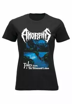 Футболка с принтом AMORPHIS TALES FROM THE THOUSAND LAKES KVINDER rockshirts, черный