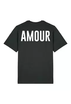 Футболка с принтом AMOURTEXT BACK HEAVYWEIGHT Mira Paris, цвет Washed Black
