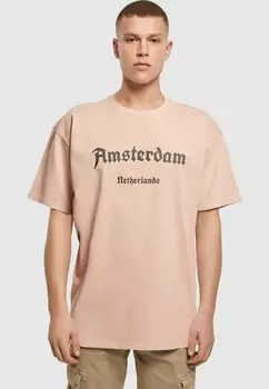 Футболка с принтом AMSTERDAM HEAVY Merchcode, цвет Mottled Light Pink