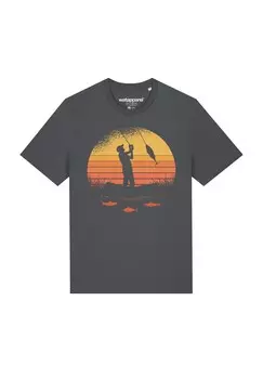 Футболка с принтом ANGLER watapparel, антрацит