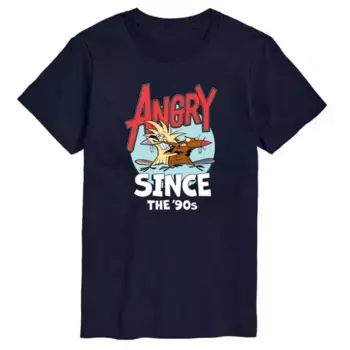 Футболка с принтом "Angry Beavers" для больших размеров "С 90-х" Licensed Character, синий
