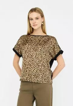 Футболка с принтом ANIMAL-PRINT LIU JO, коричневый