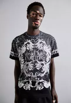 Футболка с принтом Animalier Baroq Versace Jeans Couture, черный