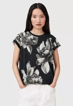 Футболка с принтом ANNA AllSaints, черный