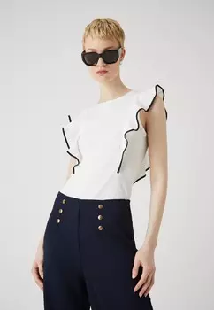 Футболка с принтом Anna Field, белый/черный