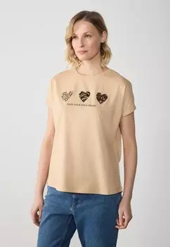 Футболка с принтом Anna Field, бежевый