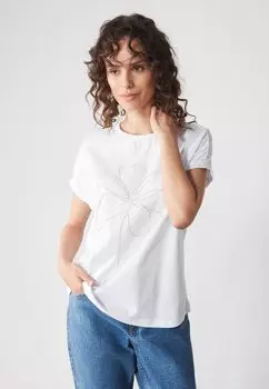 Футболка с принтом Anna Field by Zalando, белый