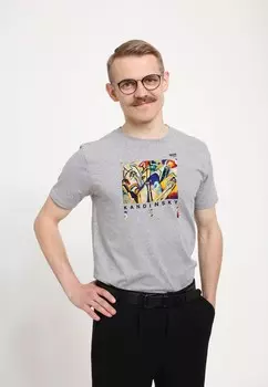 Футболка с принтом APOH apoh London, светло-серый